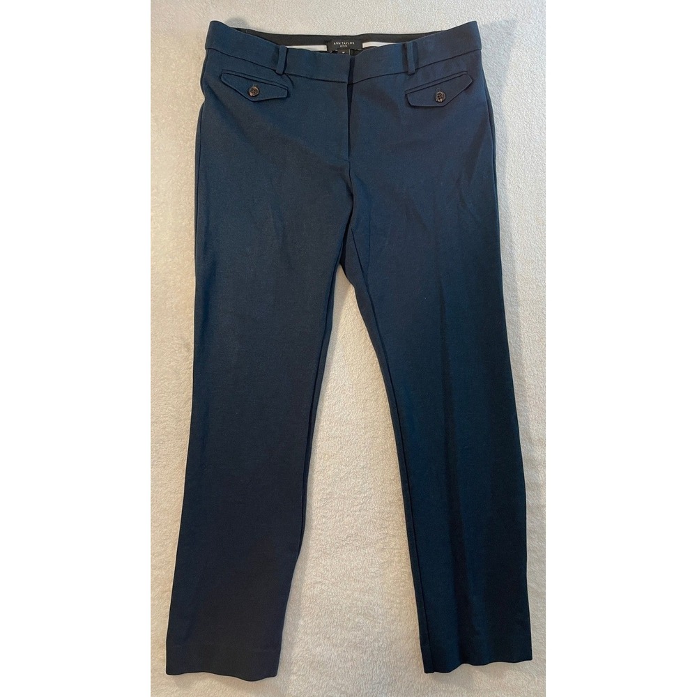 Ann Taylor Petite Pants Women 8P Blue Ankle Trousers Stretch Workwear 8 P
